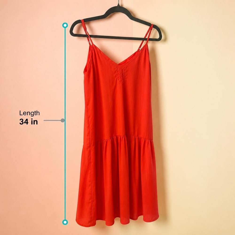 Alya Women's Red Sleeveless‎ Spaghetti Strap Fit & Flare Mini Dress Size S - Picture 3 of 5
